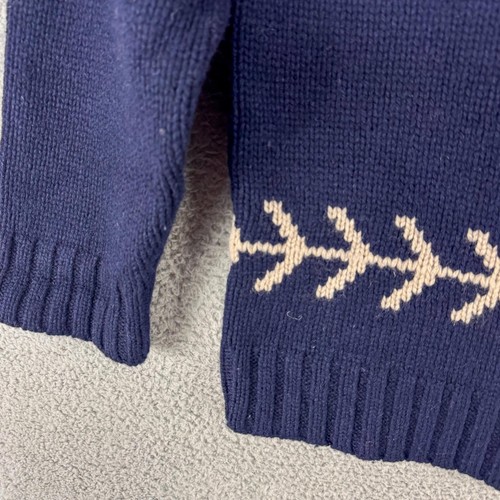 Vintage GAP Sweater Mens XL Blue 100% Lambswool Nordic Arrow Crewneck Knit 90s - Picture 4 of 11
