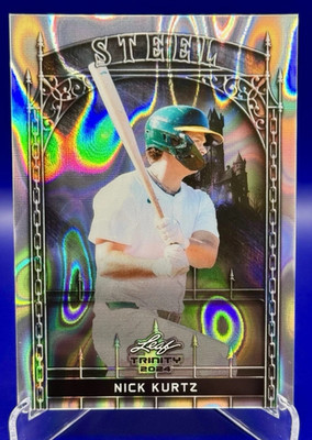Nick Kurtz - 2024 Leaf Trinity Steel #S-73 - Silver Lava #d to /290 NM+