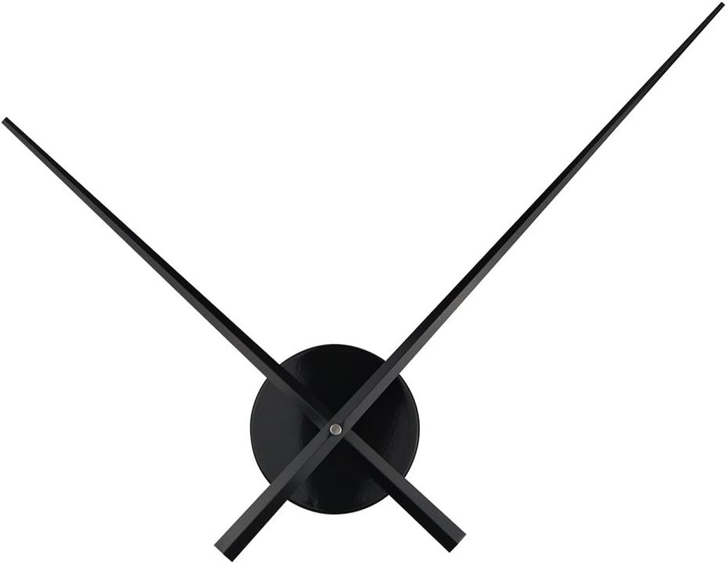 Timelike Simple Elegant Glossy Aluminum Wall Clock, Super Long Large Clock Hands
