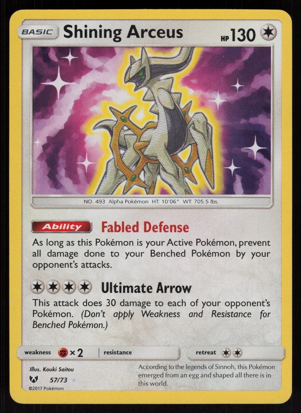 Shining Arceus 57/73 Shining Legends Holo Rare Shining POKEMON