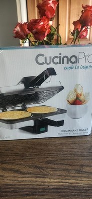 CucinaPro Krumkake Baker By Cucina Pro - 100% Non Stick, Makes Two Krumkake Pizz