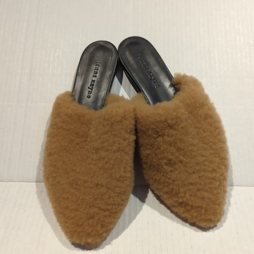 Jenni Kayne Lammfell-Pantolette Damen 37 US 6,5 natur hellbraun flache Schuhe - Bild 2 von 7