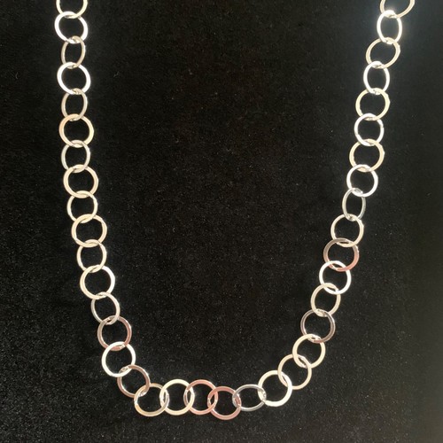 Milor Italy 925 Sterling Silver Necklace 36" Long 10mm Wide Open Circle Link - Picture 8 of 8