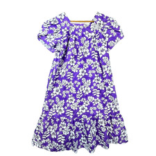 CT Hawaii Fashions Muumuu Dress Womens Large Purple White Floral Tropical Resort