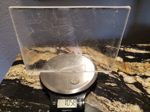 9,75" HOCHWERTIGE rohe natürliche klare transparente Selenitplatte Scheibe, 1058g - Bild 10 von 11