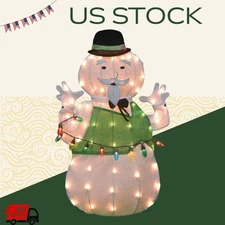 32" Rudolph 2D Pre-Lit Yard Art Sam The Snowman