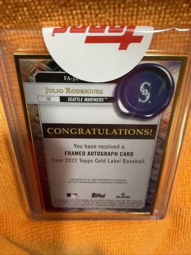 2022 Topps Gold Label Julio Rodriguez Rookie Framed Auto RC #FA-JRO Mariners - Picture 16 of 16