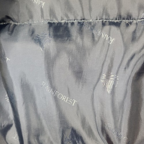 VTG Rainforest Down Barn Chore Coat Jacket L Green Zip Out Liner Leather Collar - Picture 12 of 16