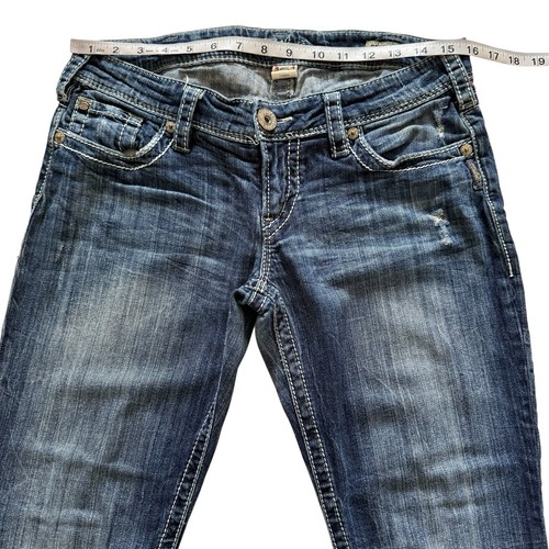Silver Jeans BERKLEY Women’s Size W30 / L32 Straight Distressed Jeans - Picture 8 of 15