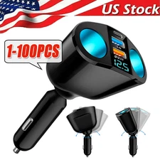 Dual USB Car Cigarette Lighter Socket Splitter Power Adapter Charger Outlet  LOT