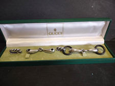 VERY RARE AUTHENTIC GUCCI HORSEBIT STERLING SILVER EBONY WOOD BRACELET