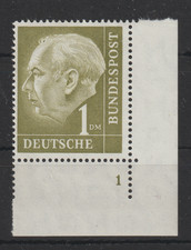 BUND Michel-Nr. 194 Eckrand Ecke 4 Formnummer 1 postfrisch ** Originalgummierung