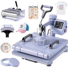 Heat Press Machine 15x15 Inch 5-in-1 Digital T-Shirt Mug Hat Plate Sublimation