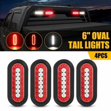 4pcs 6inch Oval Led Trailer Tail Lights With Backup Reverse Redwhite Turn 12v 4pcs 6inch Oval Led Trailer Tail Lights With Backup Reverse Redwhite Turn 12v