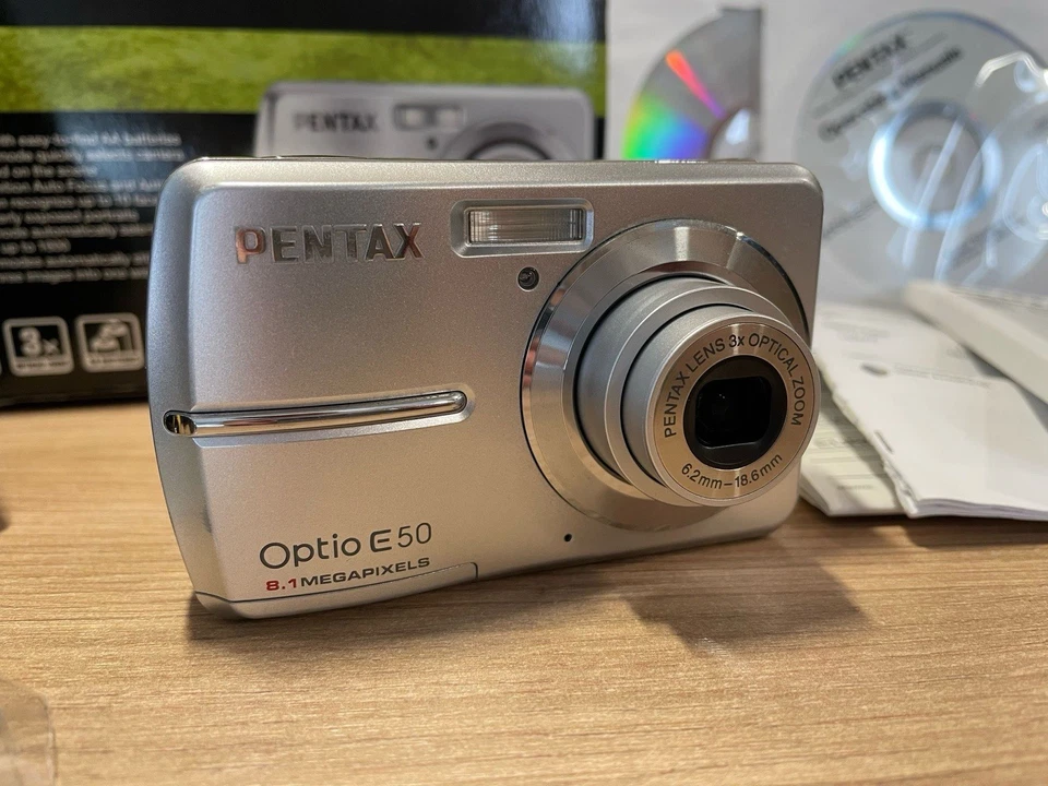 Pentax Optio E50- 8,1-MP- 3x-Zoom Digitalkamera - GUTER ZUSTAND ⭐️ GETESTET ✅ - Bild 3 von 4