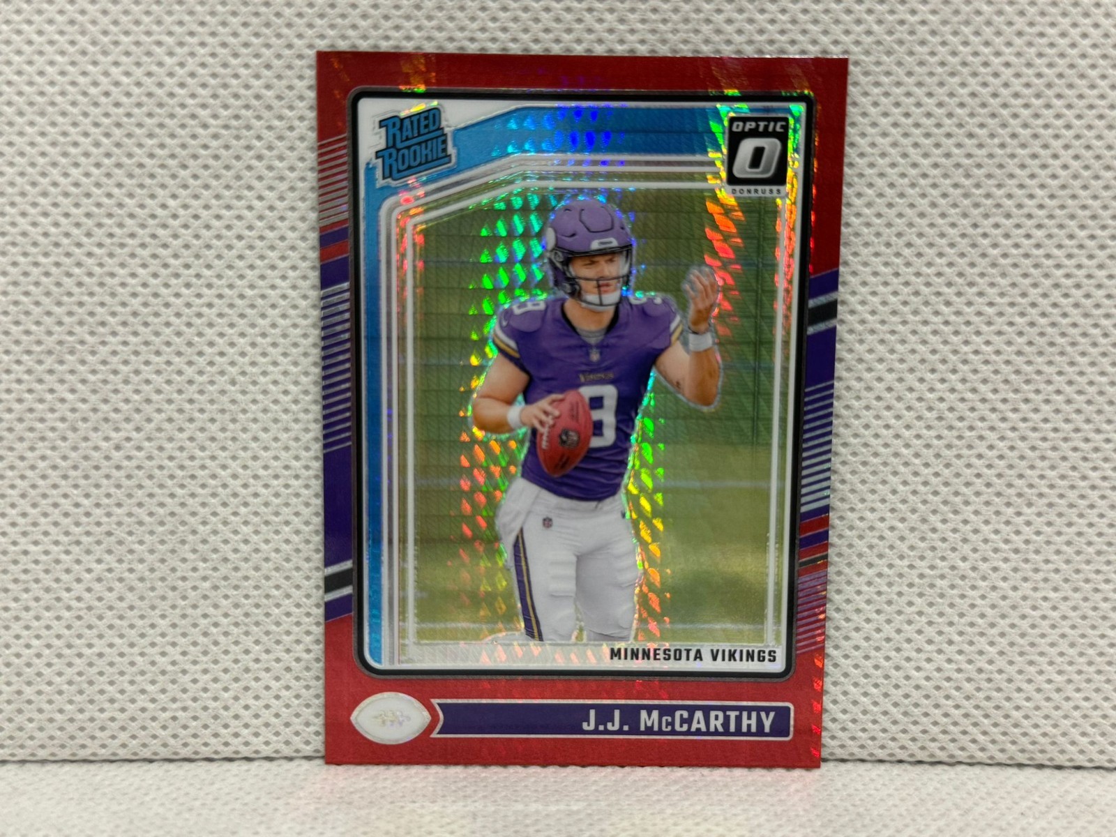 2024 Donruss Optic J.J. McCarthy Red Hyper (RC) 235