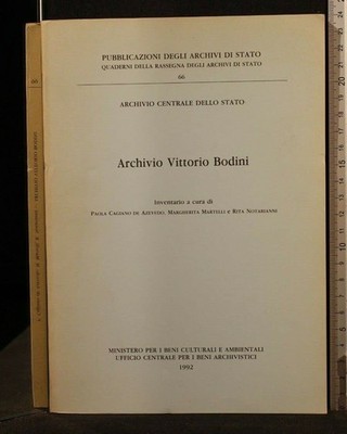 Archivio Vittorio Bodini: Inventario (Quaderni della Rassegna Arch. di