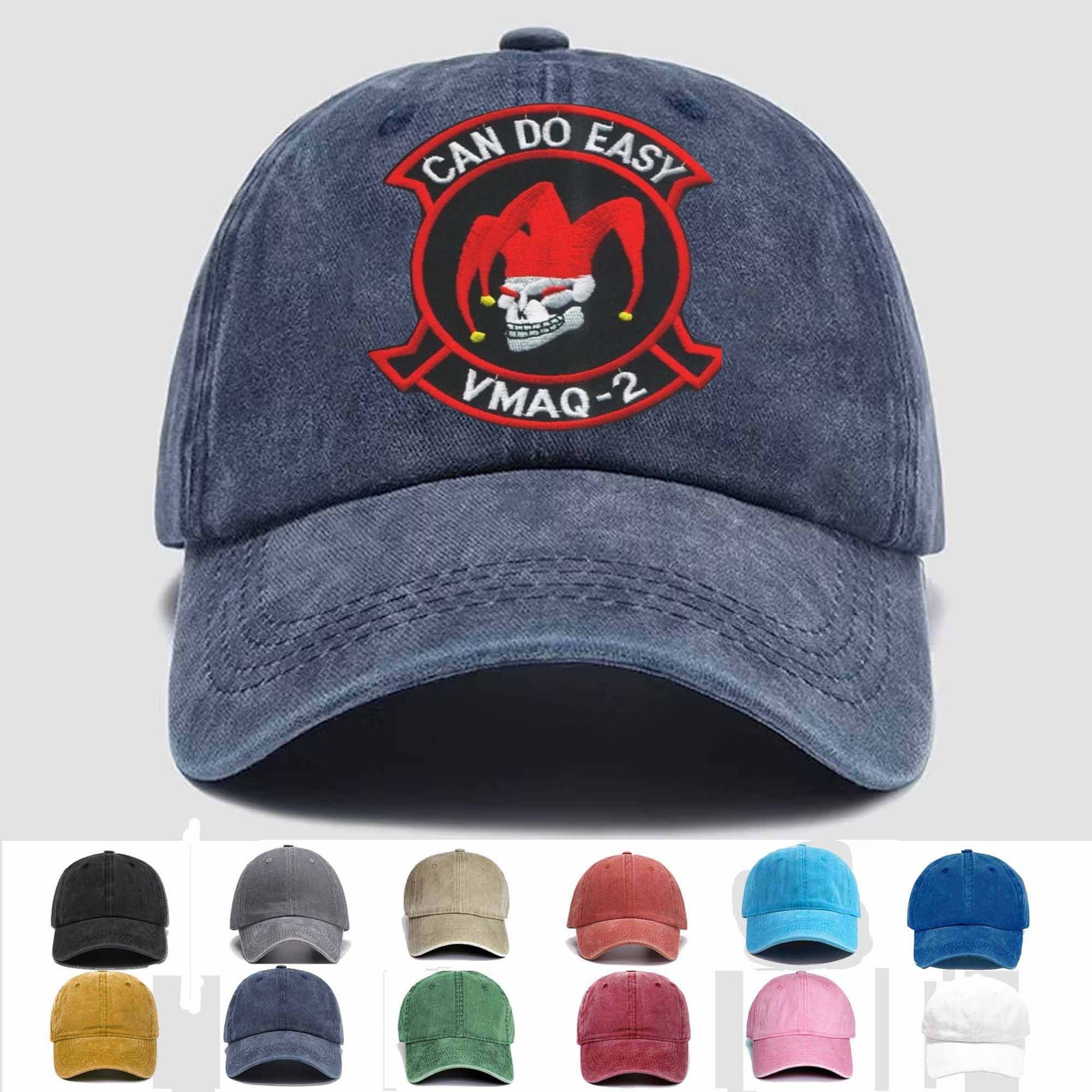 Custom Embroidered VMAQ-2 CAN DO Skull Trucker Hat