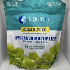 NEW Liquid I.V. Sugar-Free Hydration Drink Mix Green Grape 14 stick pack