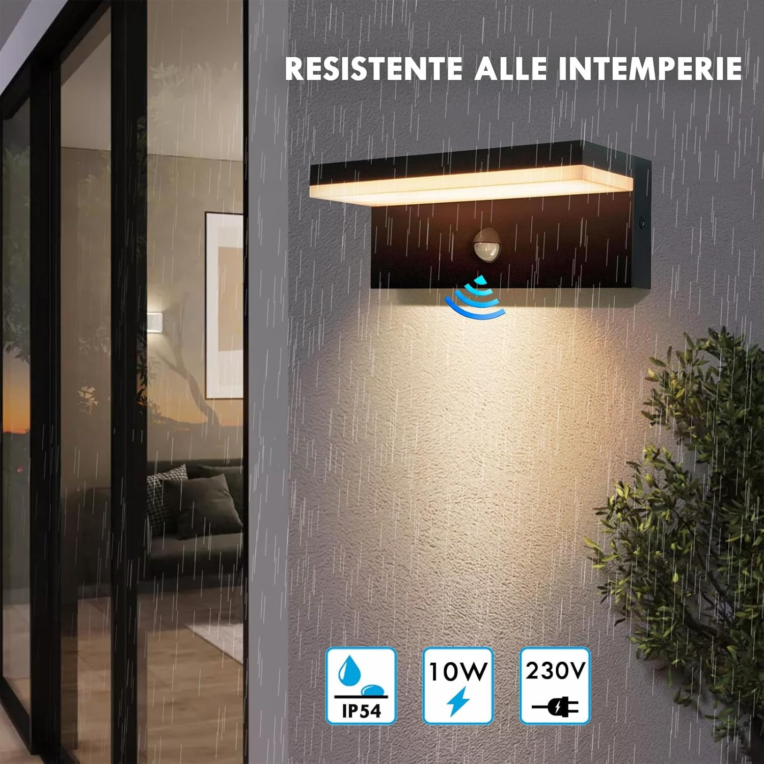 - Applique Da Esterno LED 10W, Faretti Applique Da Parete Lampada Da Muro Colore - 2