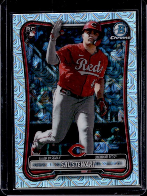 2026 Bowman Mega Box Sal Stewart Chrome RC Mojo Refractor Rookie #6 Reds