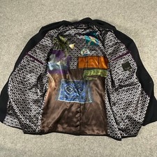 Ted Baker Blazer Womens 6 Black Textured Graphic Artwork Lining Sport Coat