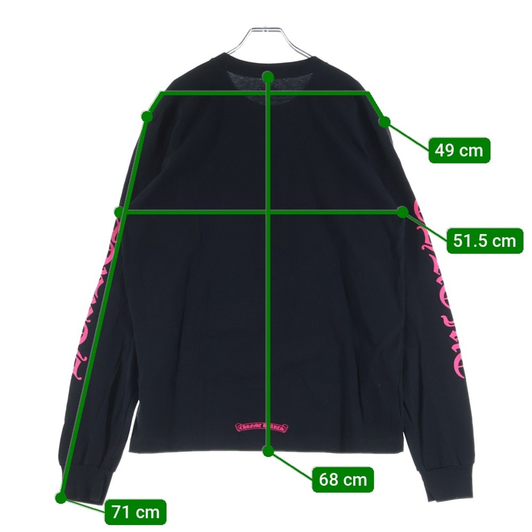 CHROME HEARTS CH L S 1 Neck Logo Print Long Sleeve Cut Sew T-shirt Black Used 89 thumbnail 9