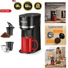 Coffee Maker Single Serve K Cup Ground Coffee Fast Brew Portable Black