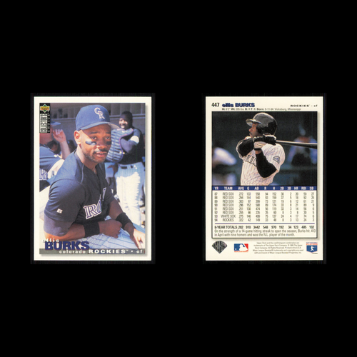 Ellis Burks #447 1995 Upper Deck Collectors Choice Colorado Rockies Baseball MLB - Picture 3 of 3