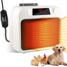 Thermostatic Dog House Heater with Anti-Bite Wires, Wall-Mounted Pet House He...