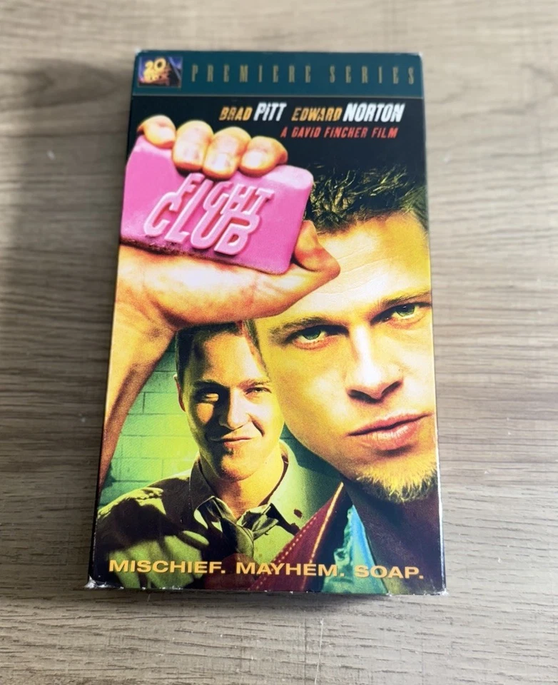 Fight Club (VHS, 1999) Premiere Series • Brad Pitt • Tested & Working Foto 3 de 4