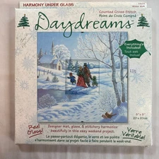 Daydreams Harmony Under Glass Winter Walk to Church Cross Stitch Kit complete