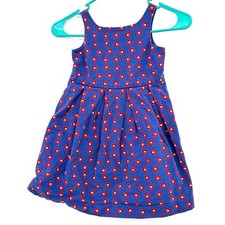 Janie and Jack size 3 sleeveless dress blue red/pink white 100 cotton