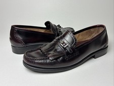 Weejuns GH Bass Kiltie Buckle Loafers Mens 8 Burgundy Leather Moc Toe