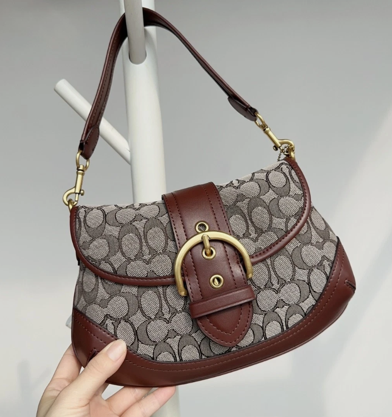 COACH Soho Bag Signature Jacquard Shoulder Bag CJ814 Brown Outlet