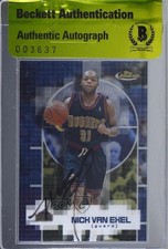 BAS 2000-01 Topps Finest Nick Van Exel #123 Authentic Auto 3c7