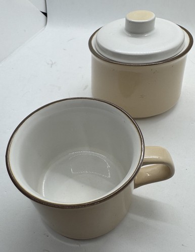 Vintage japanisches Steinzeug 2-teiliges Set - Tasse/überzogener kleiner Behälter - Bild 2 von 11