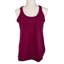 Toad & Co Alluvial Tank Top Built in Shelf Bra Women's Size Large Burgundy Red