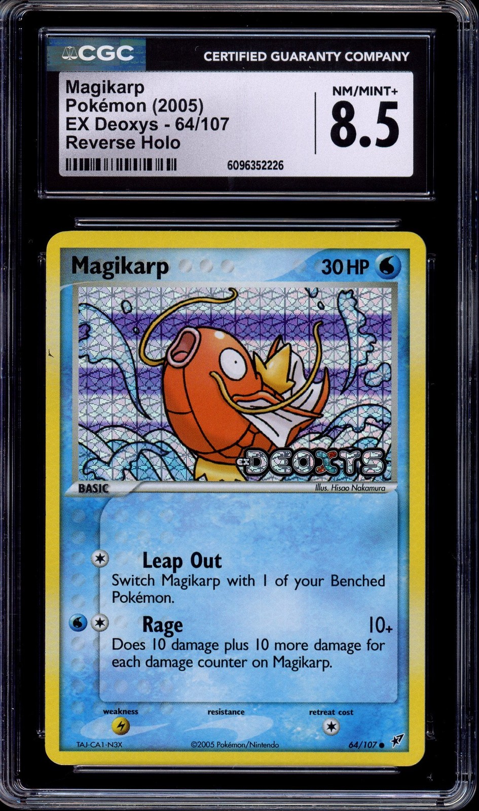 2005 Pokémon EX Deoxys Magikarp-Reverse Foil #64 CGC 8.5 NM-MT+