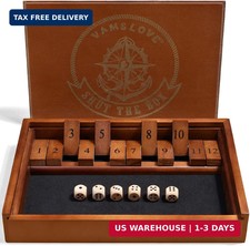 Shut The Box Dice Game Wooden Board Table Math Game for 2 Players and Up, 12 Num
