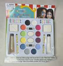 Amscan Princess Face Paint Palette Kit with Glitter Applicators, Multicolor
