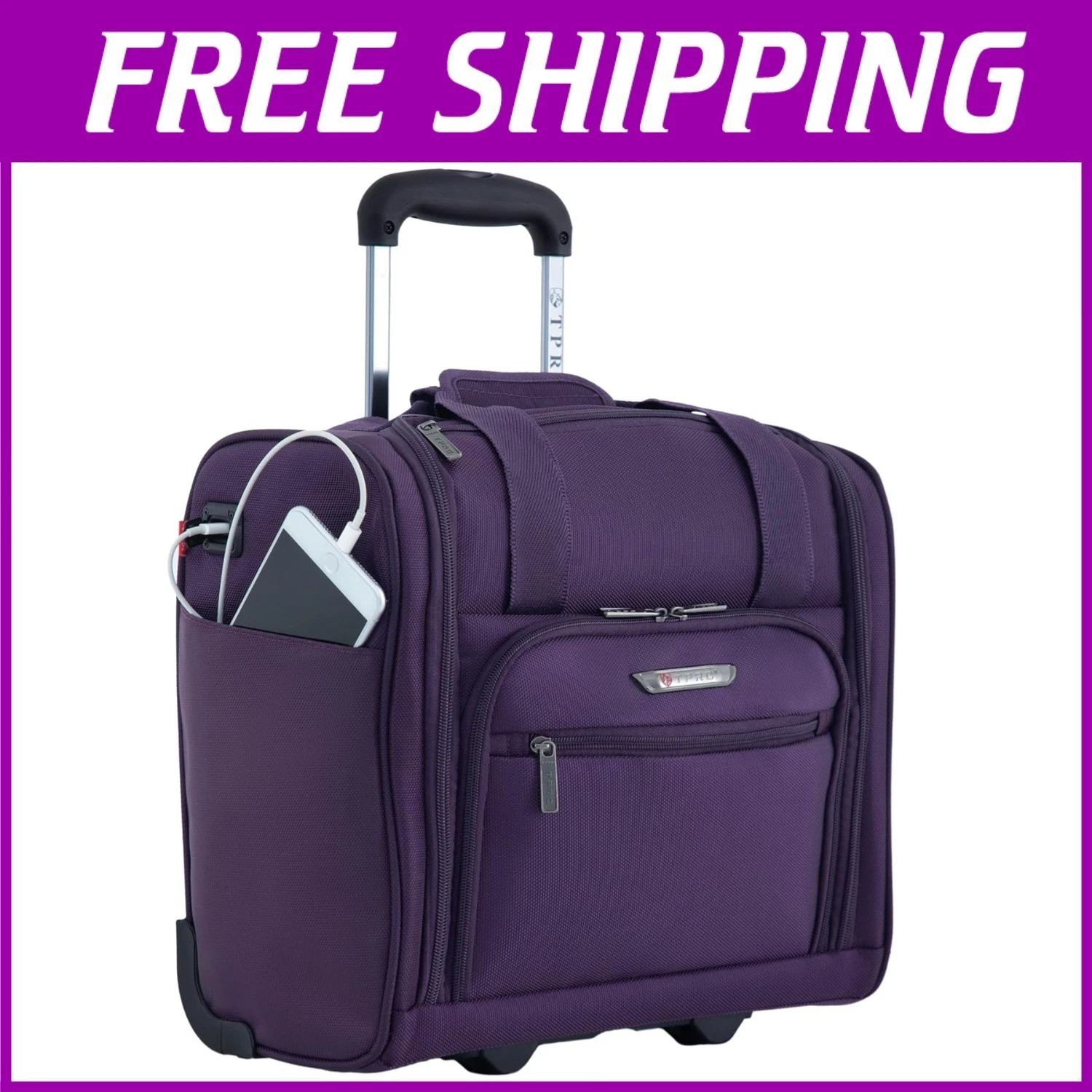 Purple Under Seat Carry-On Luggage