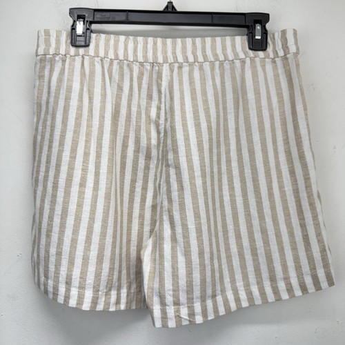 J. Crew size Small Women’s Sandstone White Striped Linen Blend Shorts NWT - Picture 5 of 7