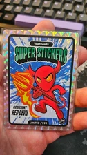 2025 VeeFriends Super Stickers Manga Resilient Red Devil Blue Splash #/299
