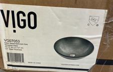 Vigo VG07053 Silver 16-1/2" Glass Bathroom Vessel Sink