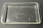 CHIPPPED VTG PYREX 233 Clear Glass Casserole 13-1/2 x 8-3/4 x 1-3/4" Baking 3QT