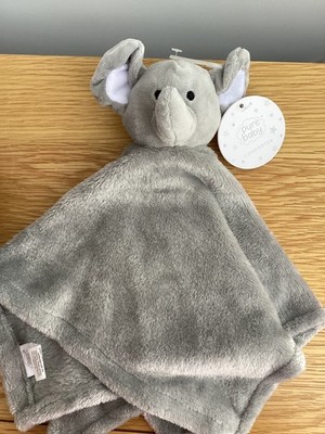 TJM Mond & Sterne reines Baby grau weiß Elefant Tröster Decke Stofftier Brandneu mit Etikett