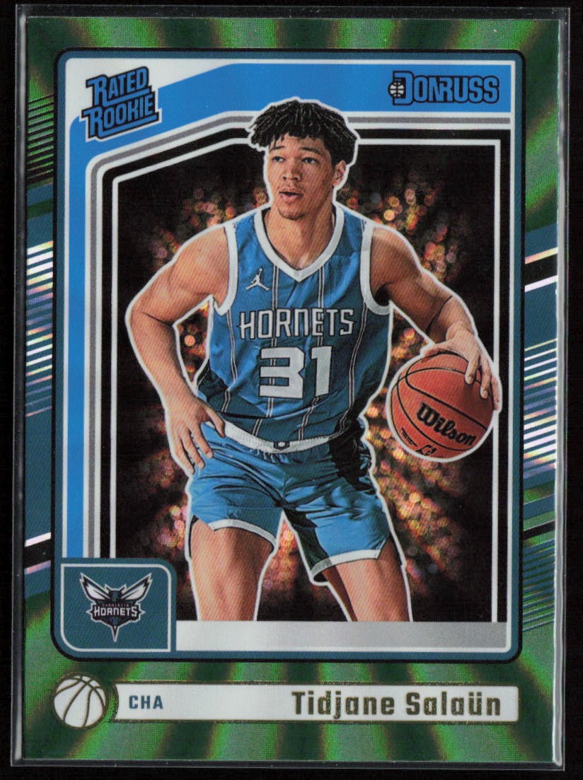 2024-25 Donruss #229 Tidjane Salaun Holo Green Laser