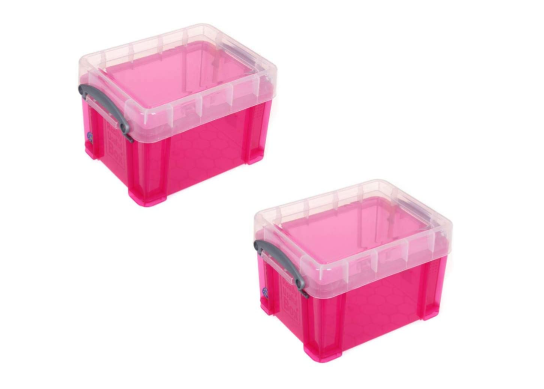 Really Useful Box 3 Litre Pack of 2, Assorted Colours, CD Storage