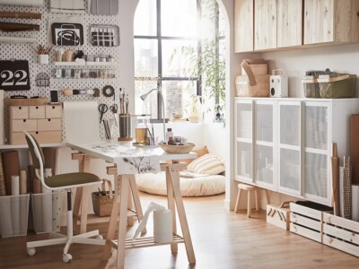 IKEA MITTBACK Trestle Birch Wood - Brown (304.599.97) for sale
